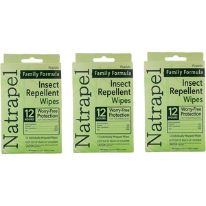 image:imageNatrapel Tick amp Insect Repellent Wipes  Bug Spray with 20 Picaridin  Family Protection Against Mosquitoes Ticks amp More  Up to 12 Hours of Protection  12 Wipes 3 Pack